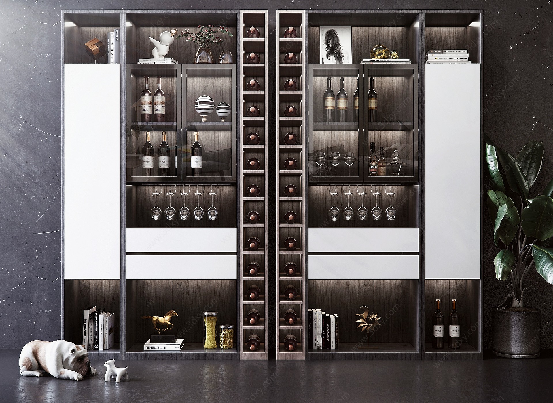 现代风格酒柜3D模型