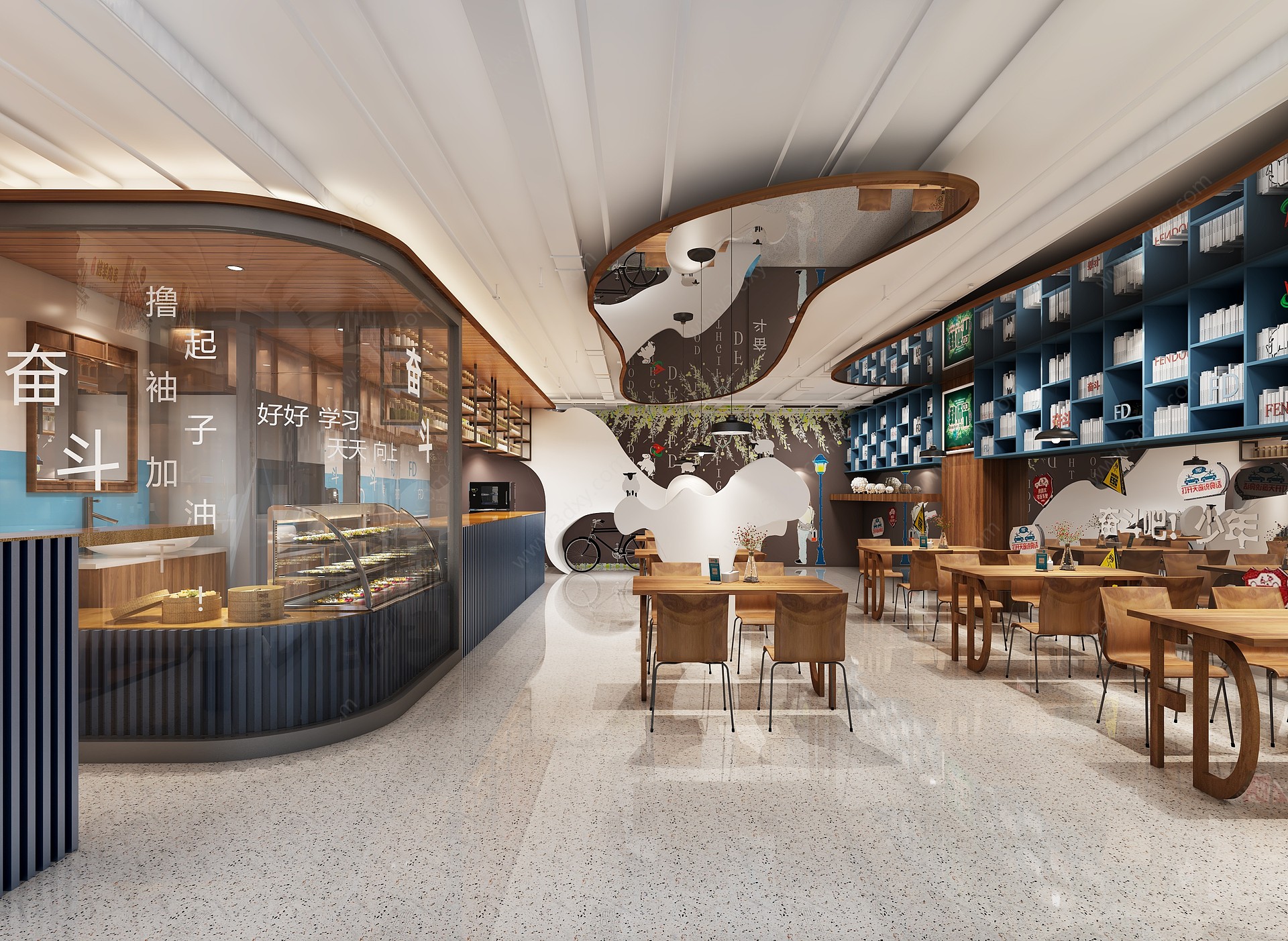 工业风餐饮空间餐厅3D模型