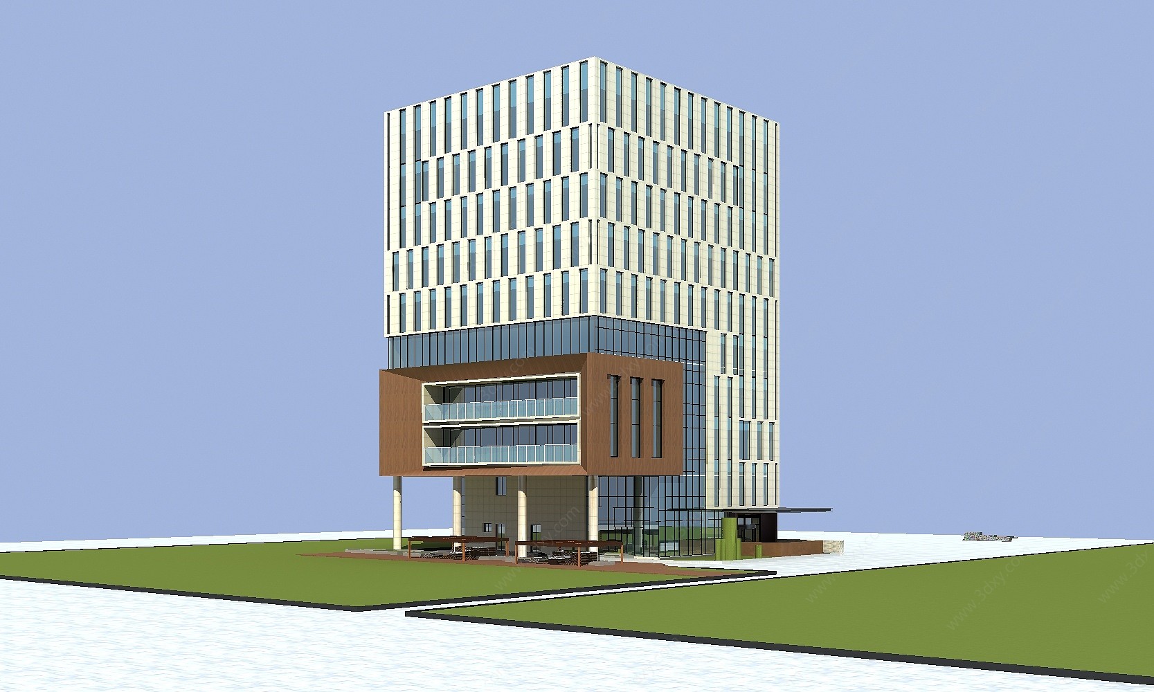 现代商务办公楼3D模型