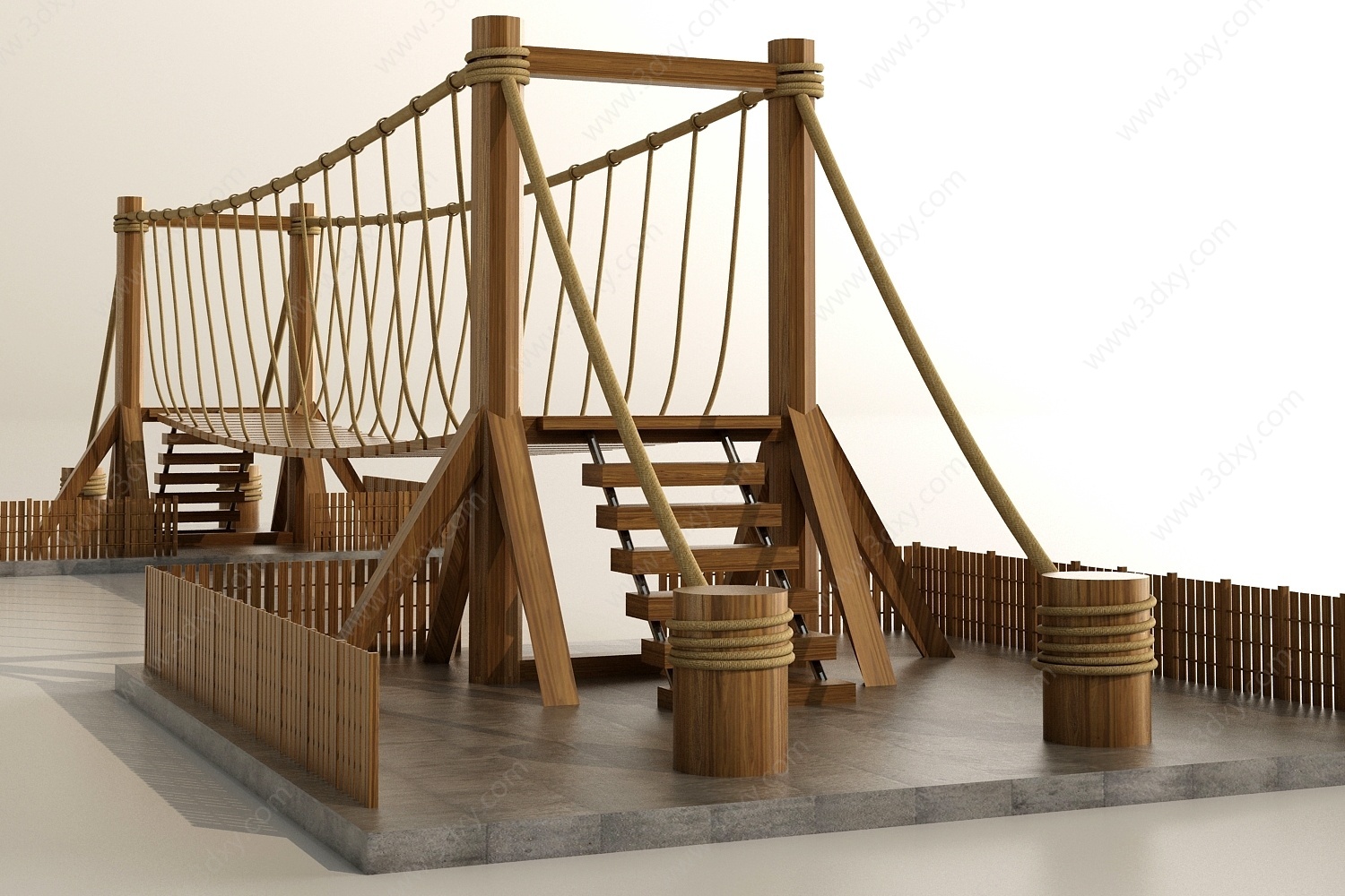 现代复古吊桥3D模型