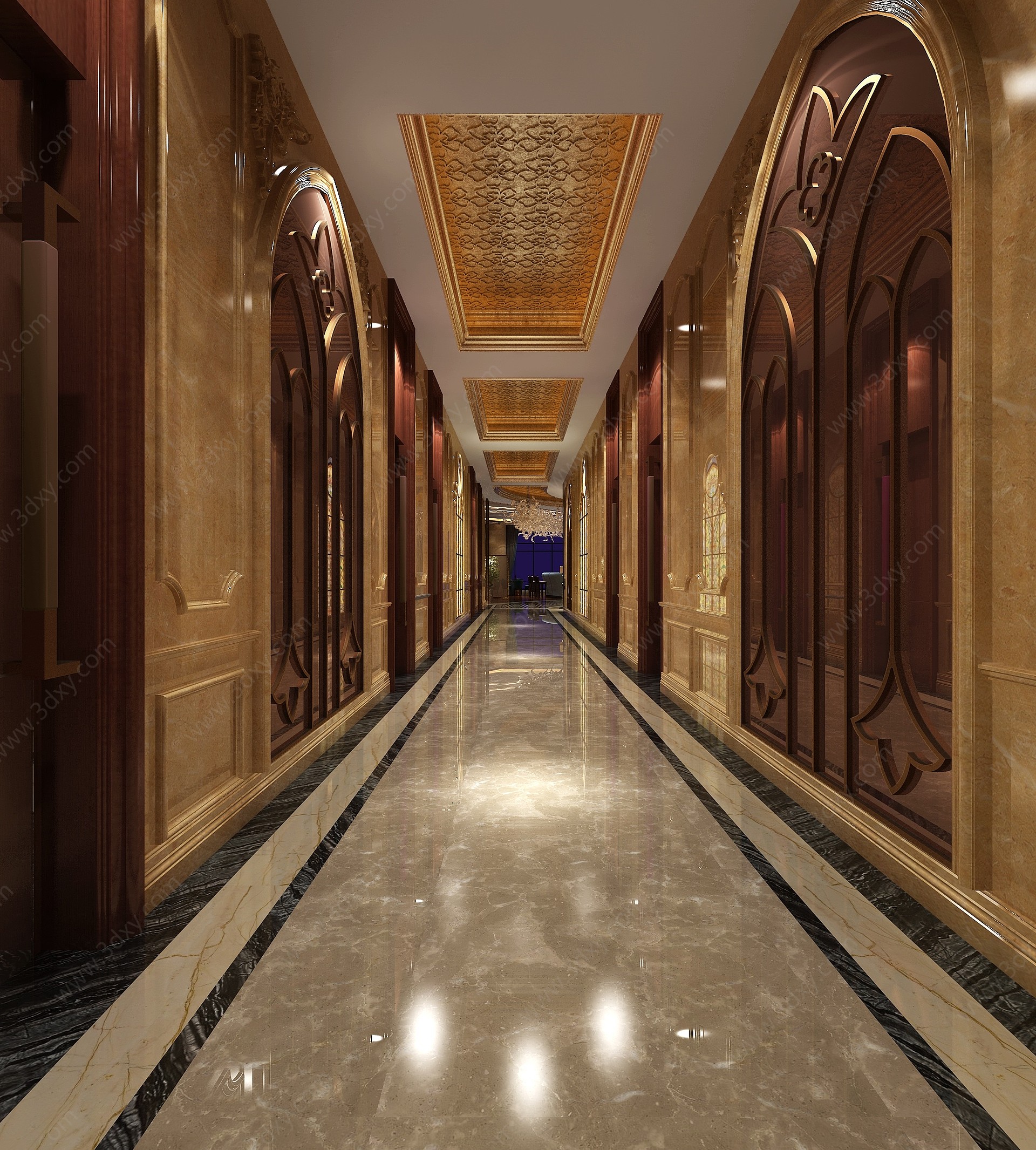 欧式酒店走廊3D模型