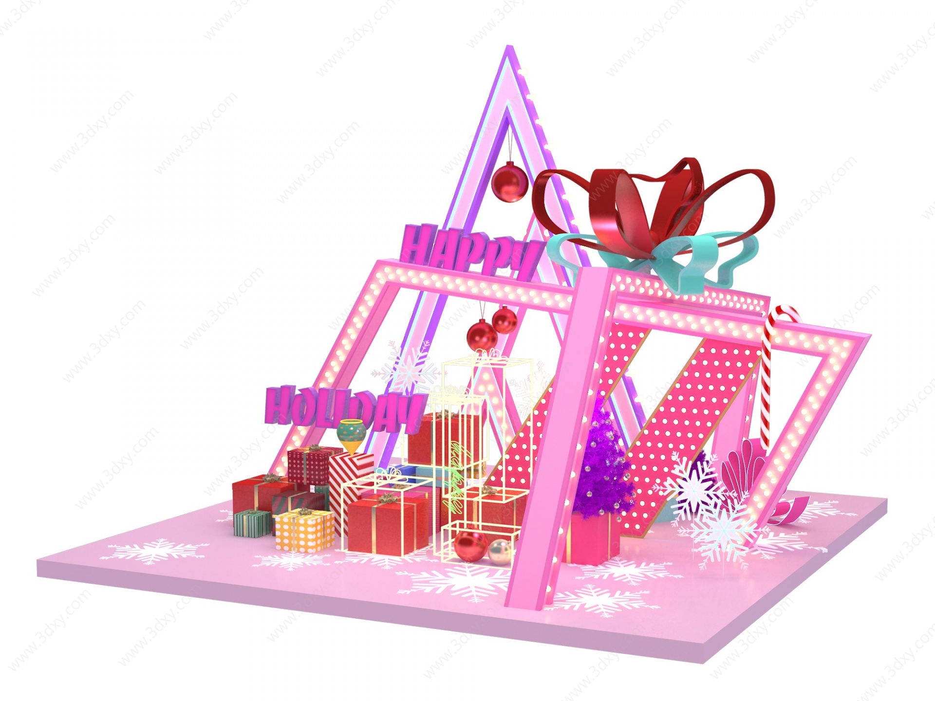 圣诞美陈礼物盒子3D模型