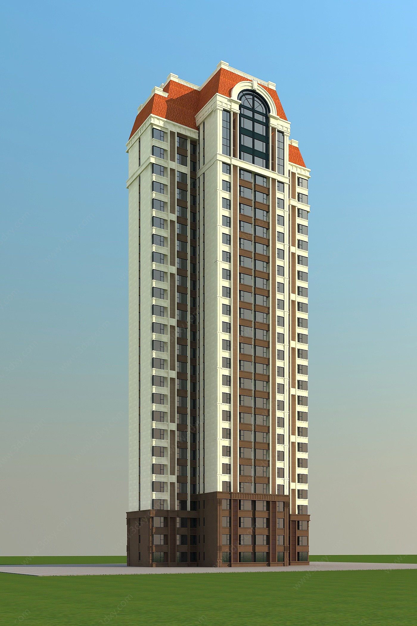 欧式高层住宅楼3D模型