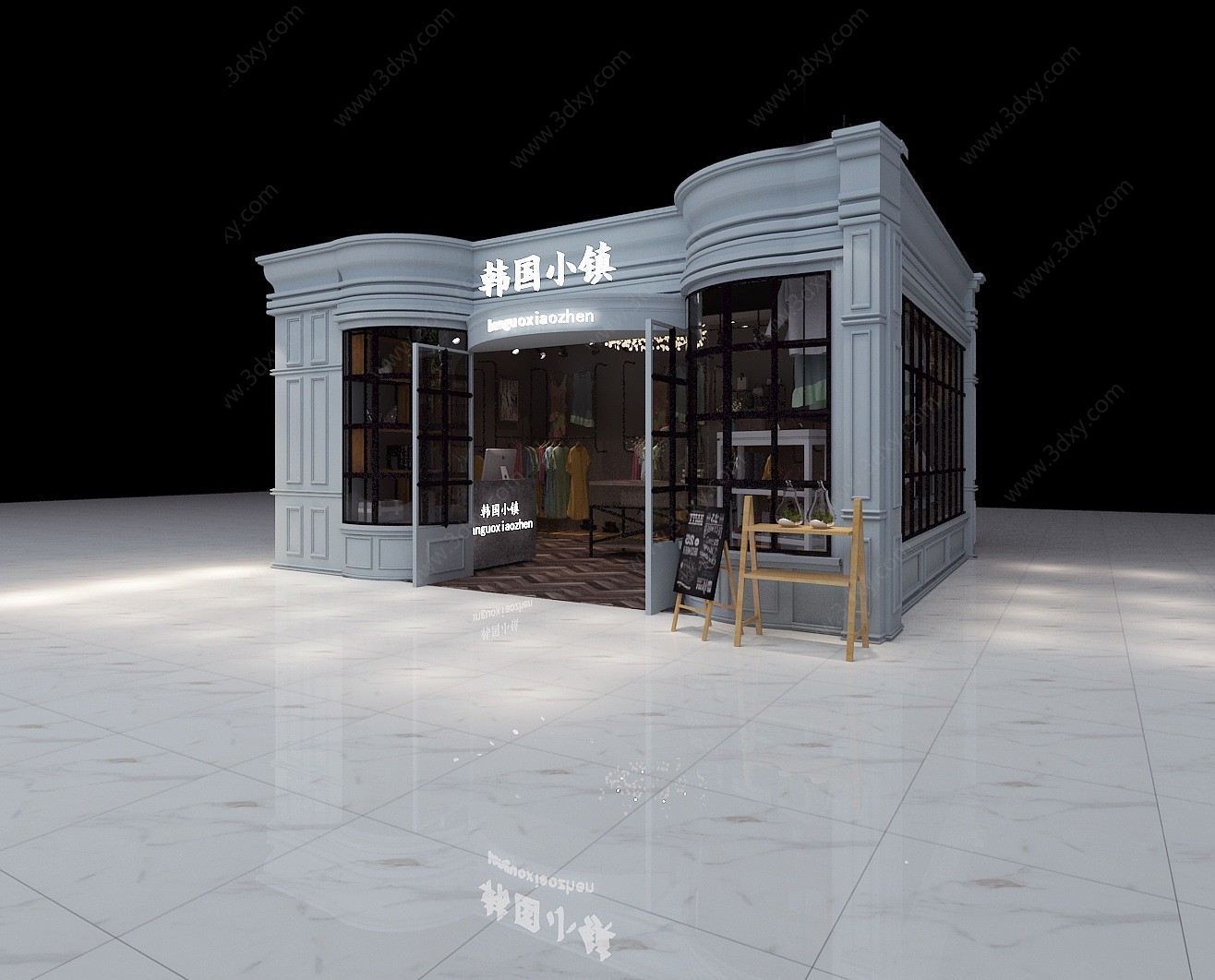 美式服装店3D模型