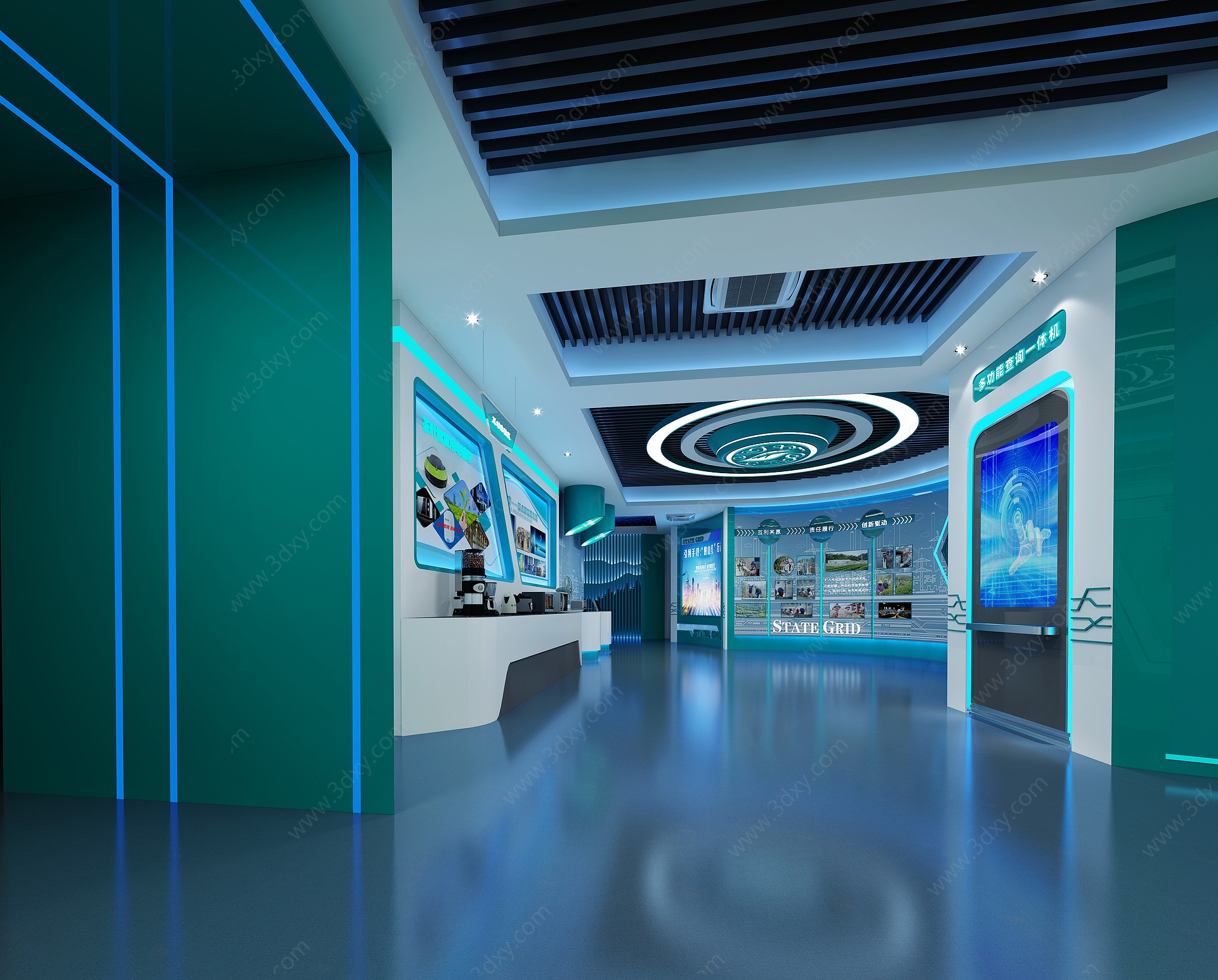 现代电网展厅科技展厅3D模型