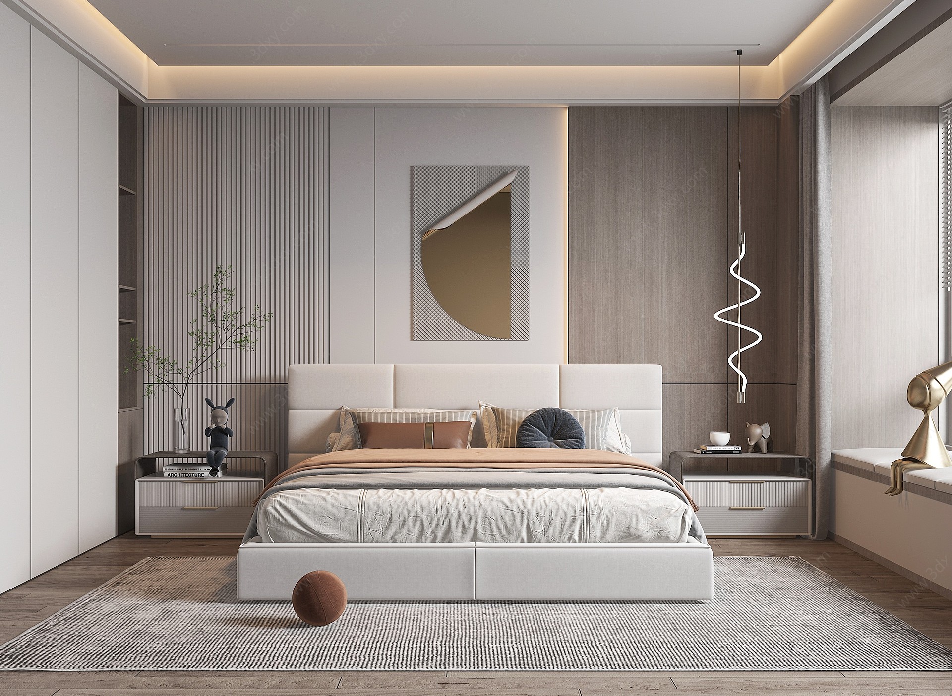 现代家居卧室3D模型