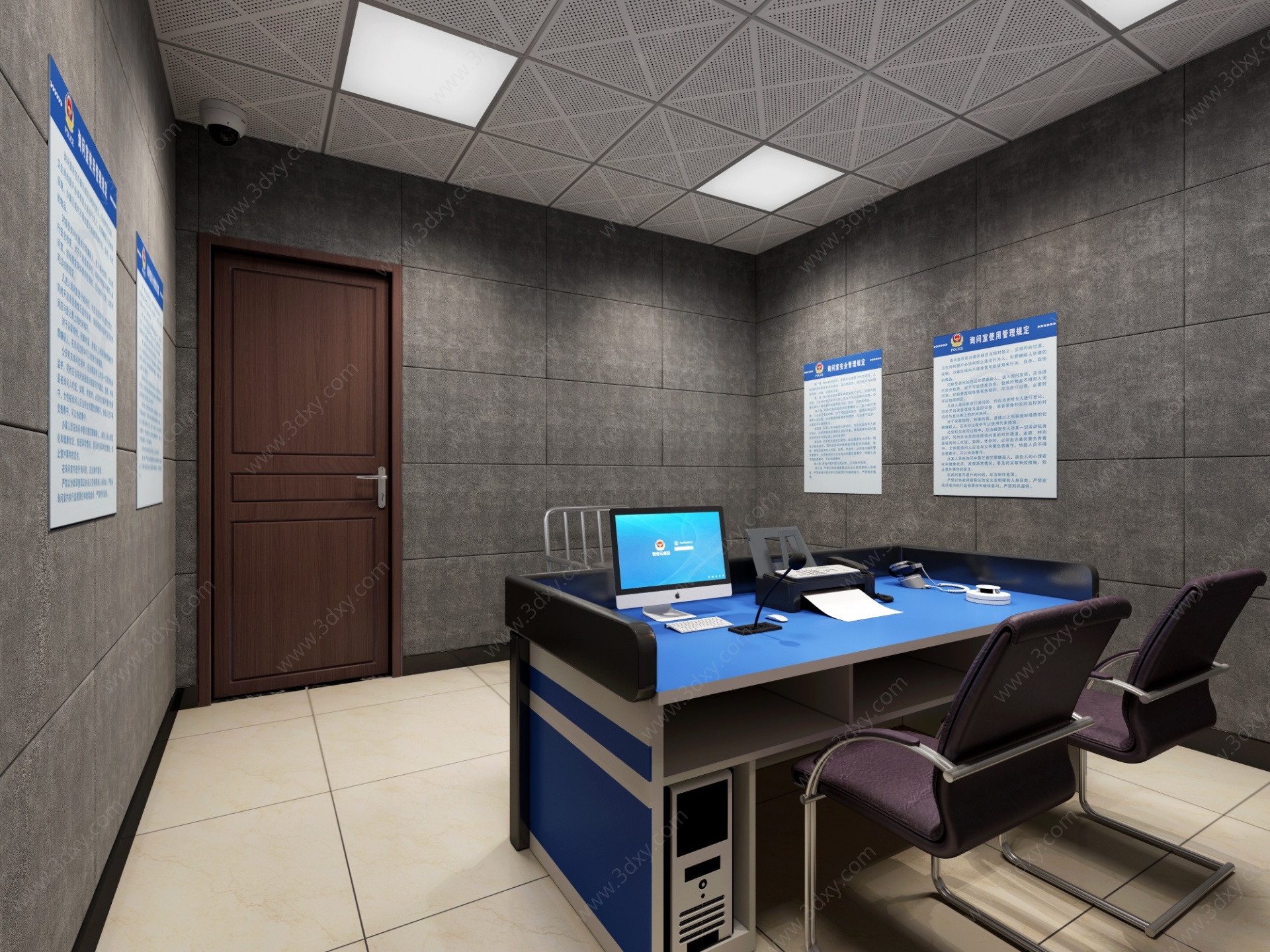 现代公安局审讯室询问室3D模型