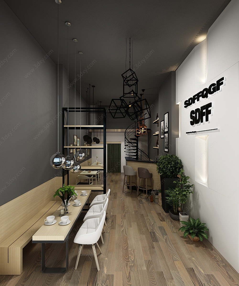 咖啡店工装空间3D模型