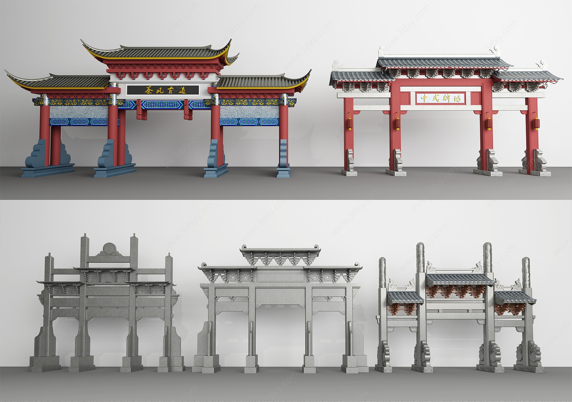中式牌坊3D模型