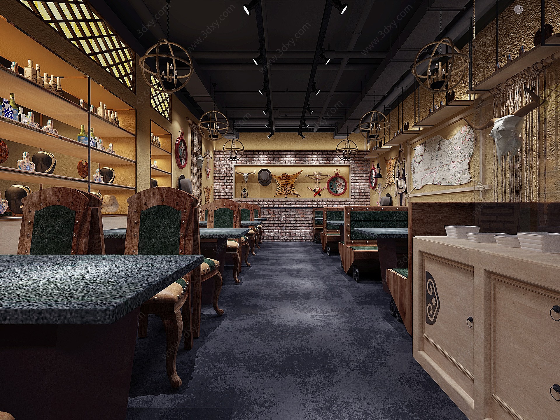 现代蒙古特殊餐厅3D模型