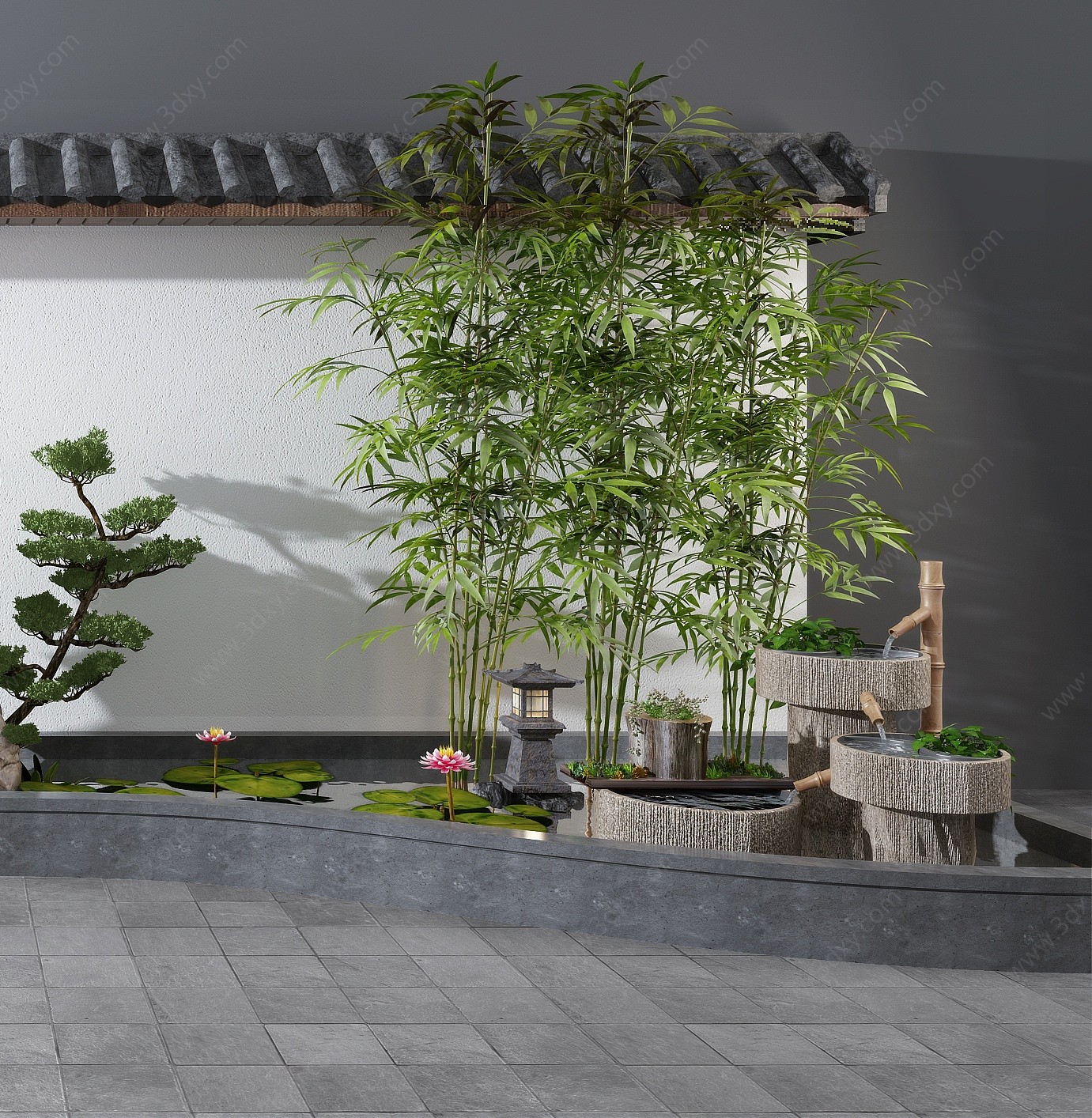 新中式庭院3D模型
