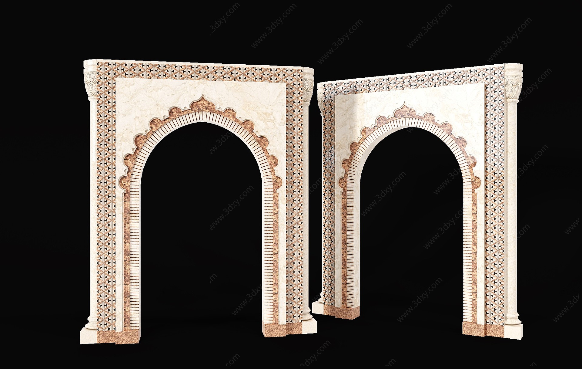 现代伊斯兰拱形门洞3D模型
