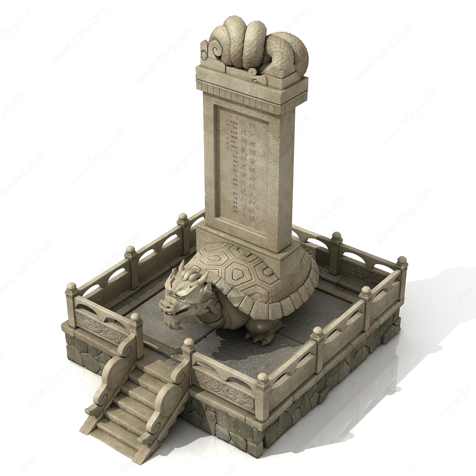 传统中式墓碑公德碑3D模型
