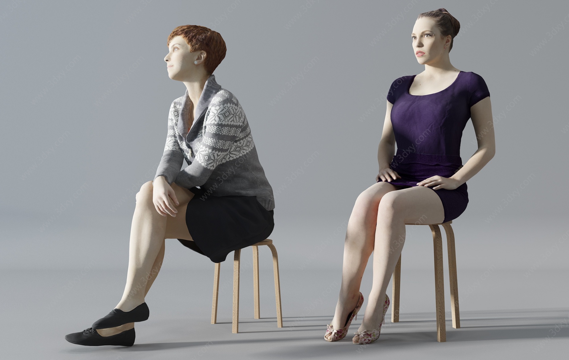 坐着的女人3D模型