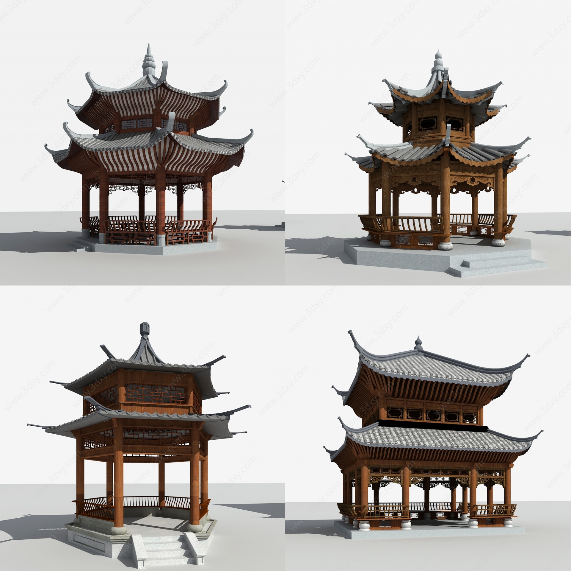中式亭子3D模型