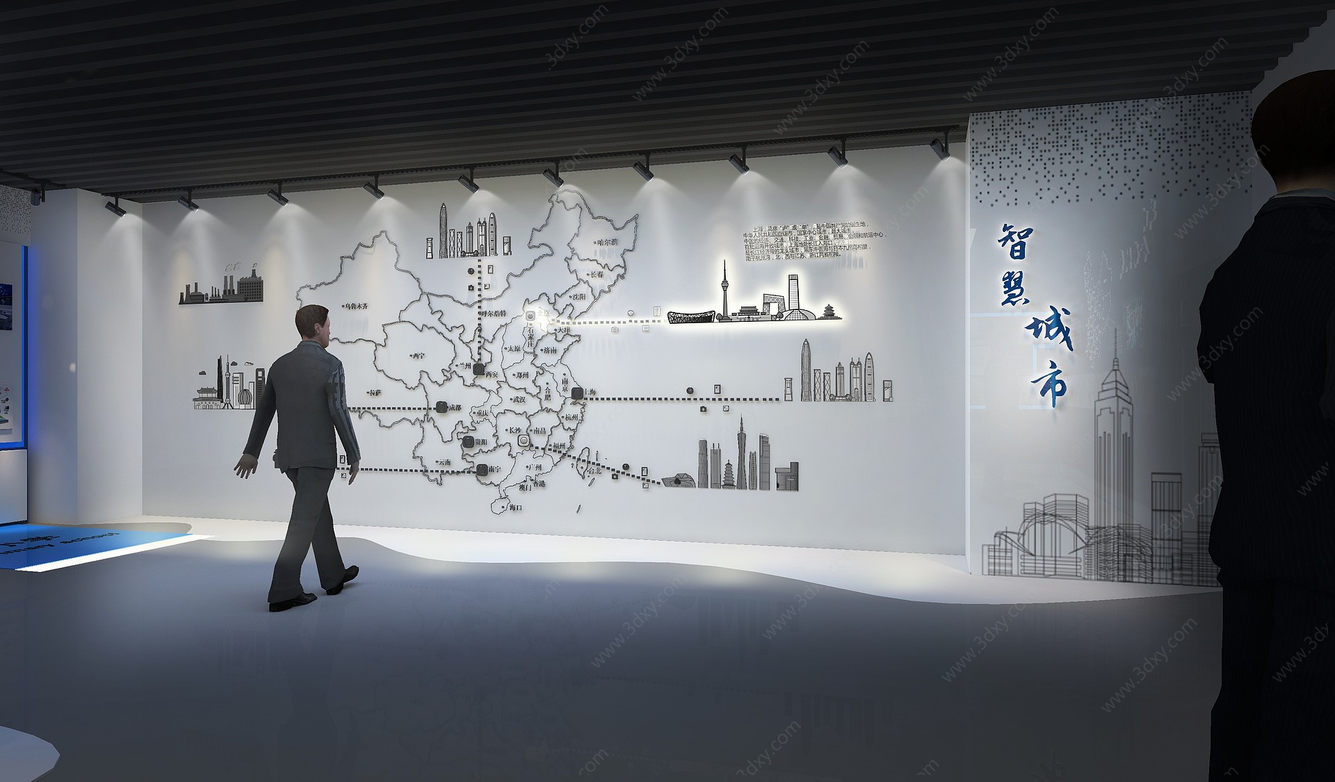 现代智慧城市展厅3D模型