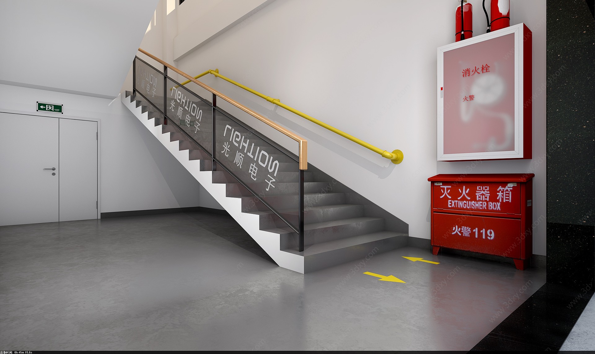 楼梯工业风格3D模型