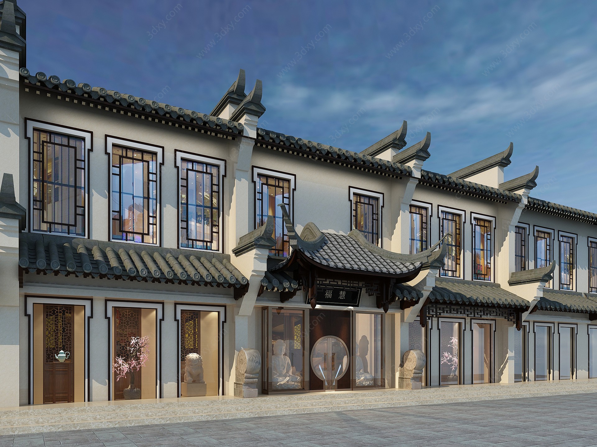 新中式商业街商业中心3D模型