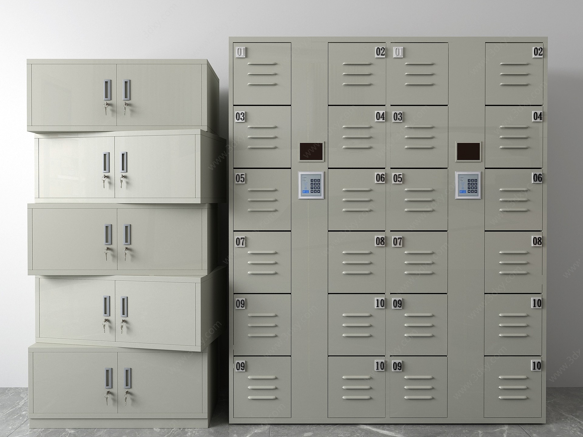 现代文件柜储物柜3D模型