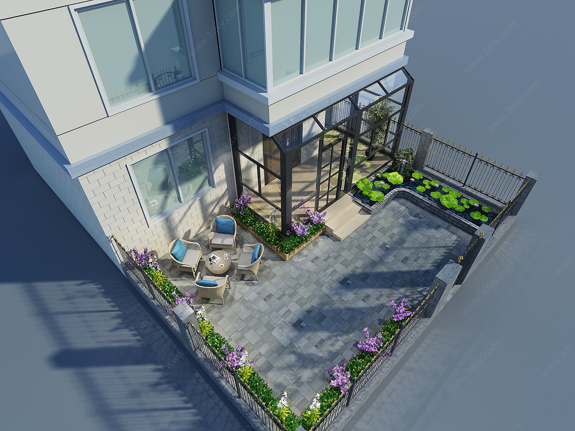 现代庭院3D模型