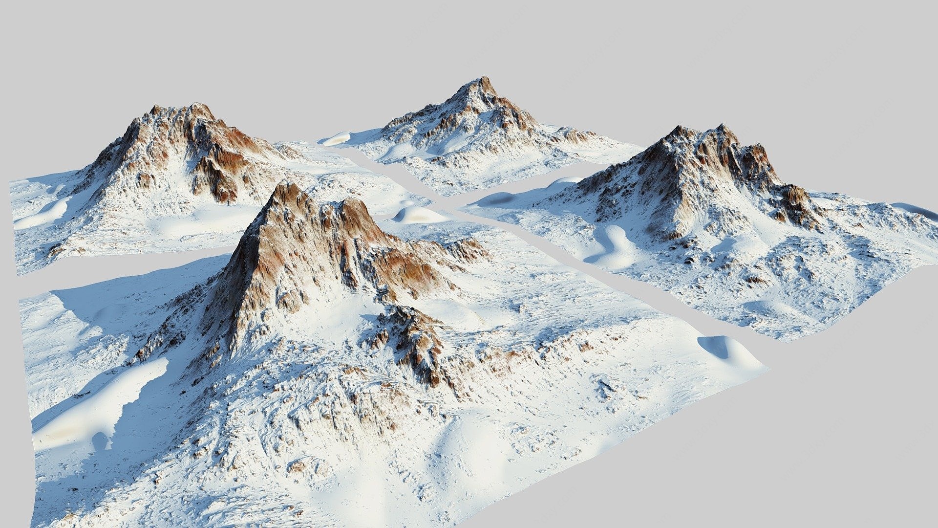 现代雪山3D模型