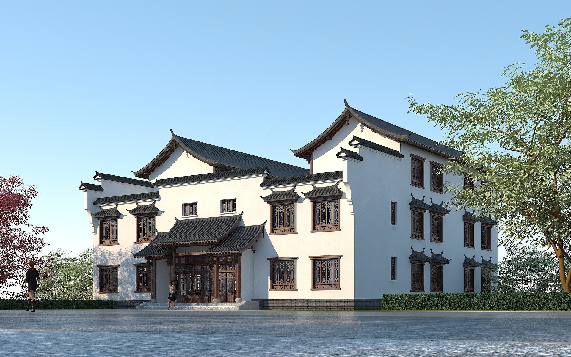 中式四合院中式酒店民宿3D模型