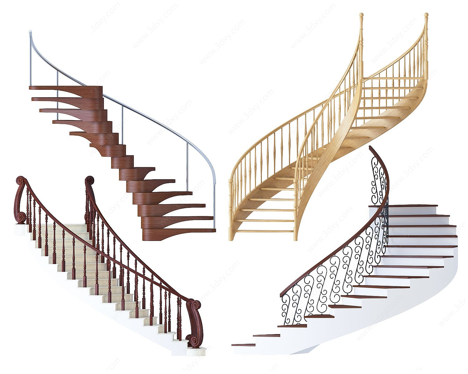 现代楼梯组合3D模型