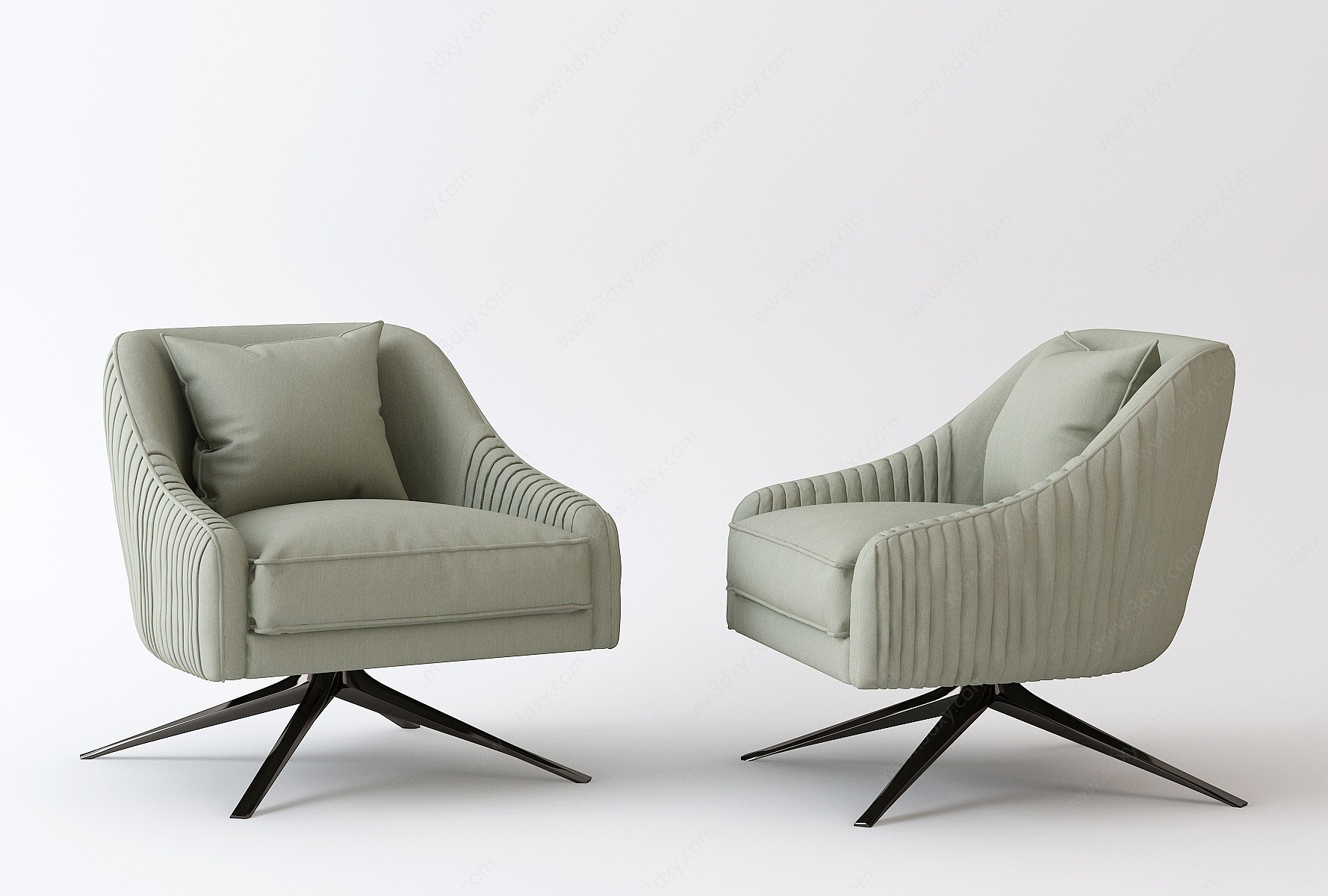 现代简约单人沙发3D模型