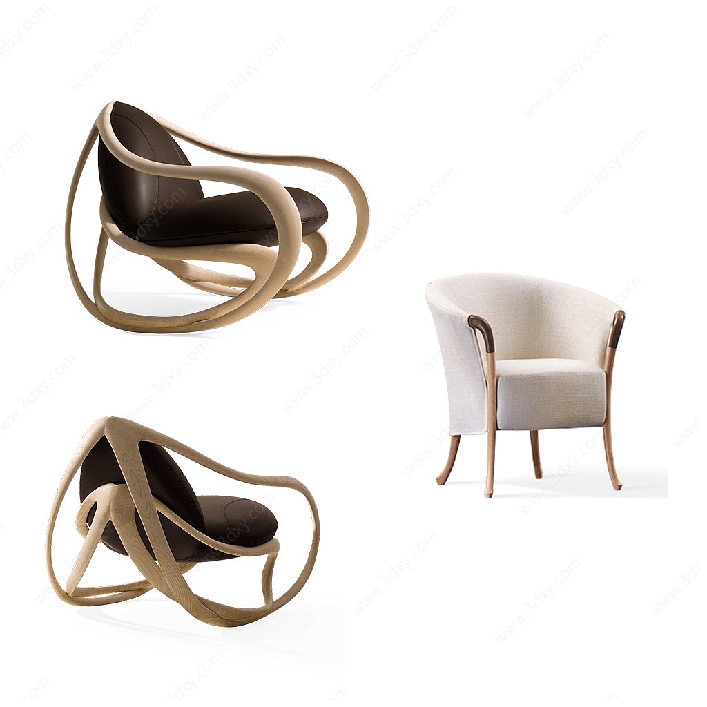 现代休闲椅3D模型