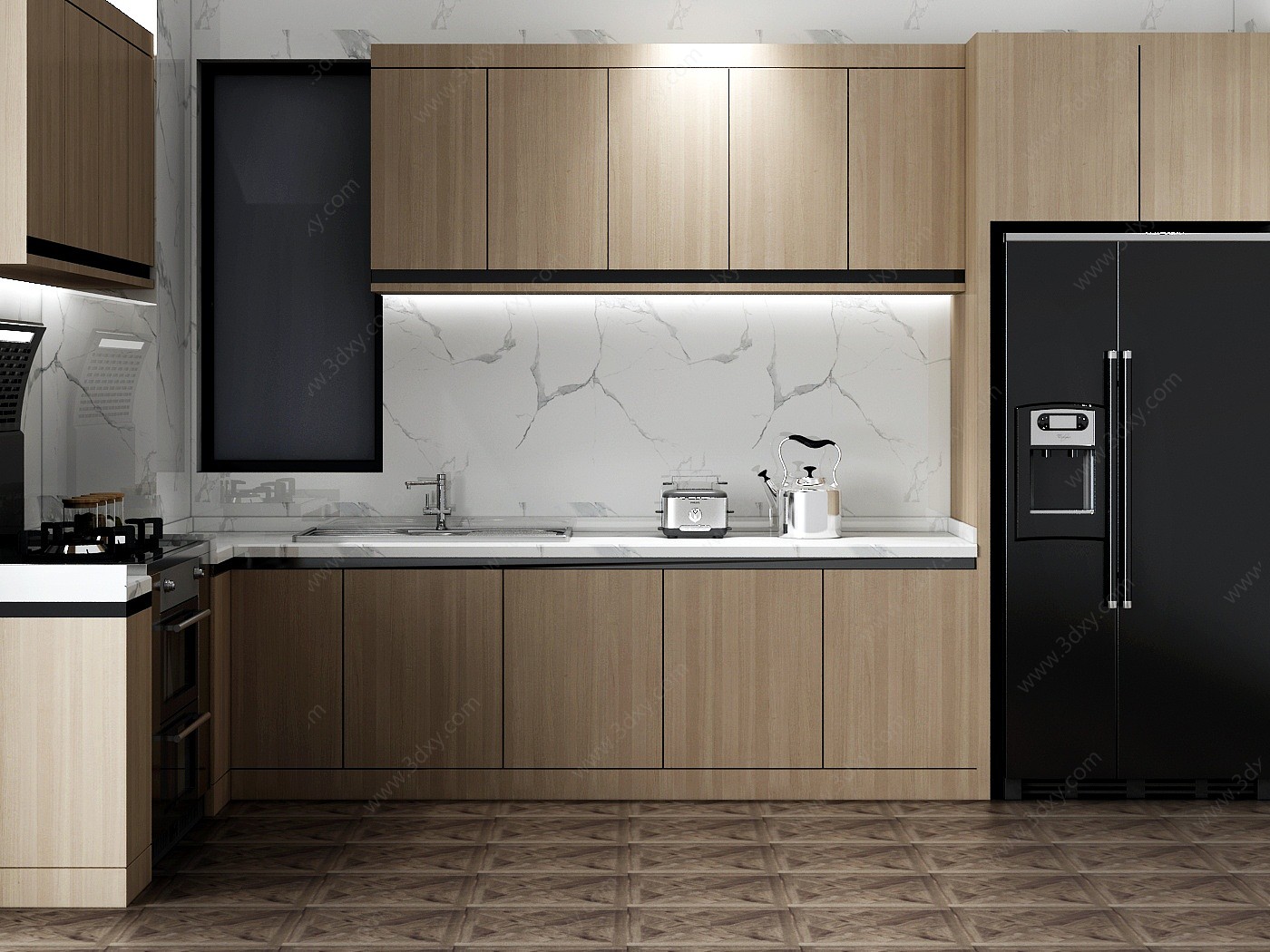 现代厨房壁柜3D模型