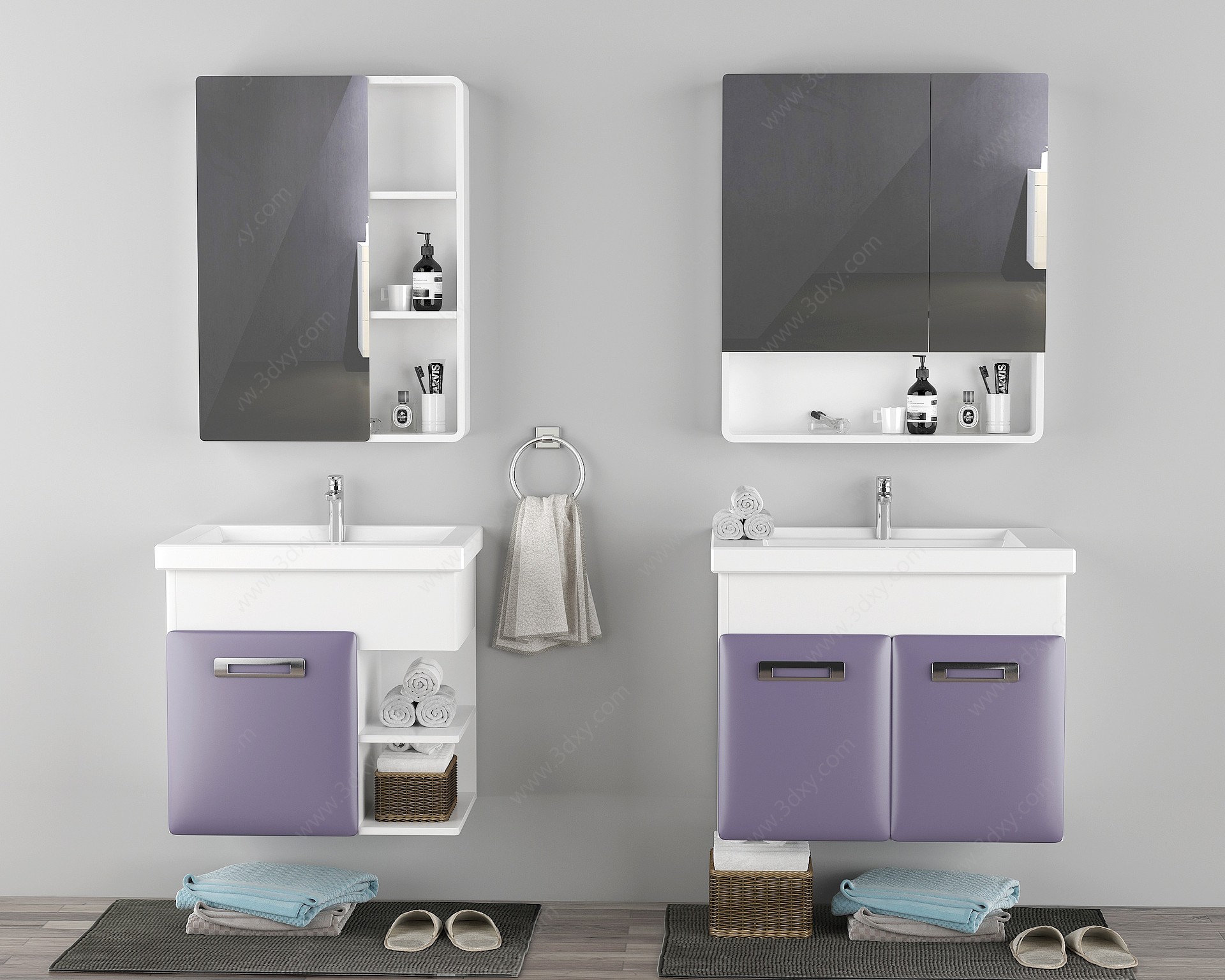 现代浴室柜洗手台3D模型