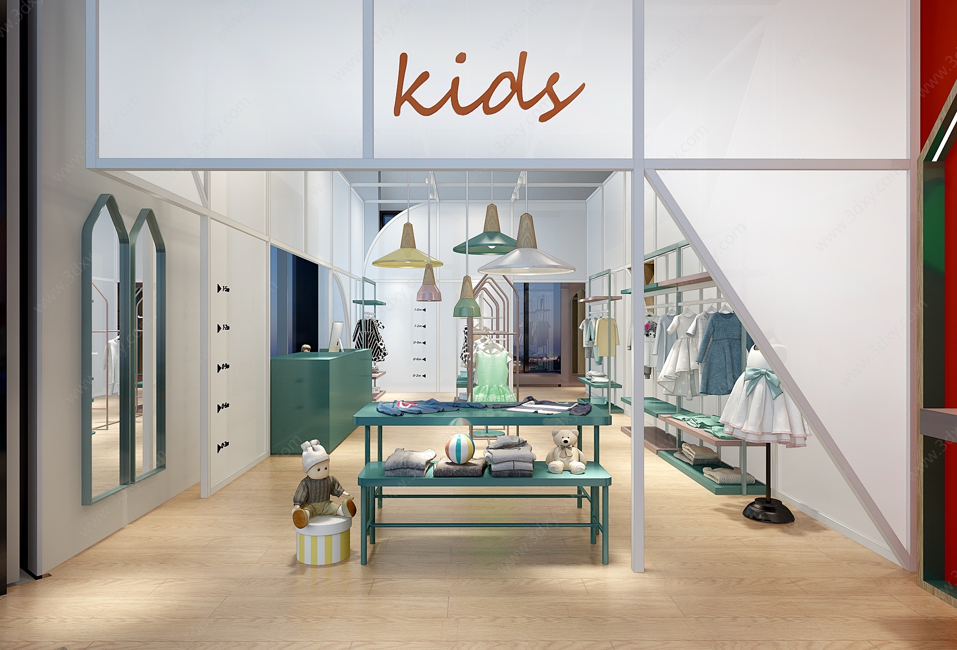 现代儿童服装专卖店3D模型