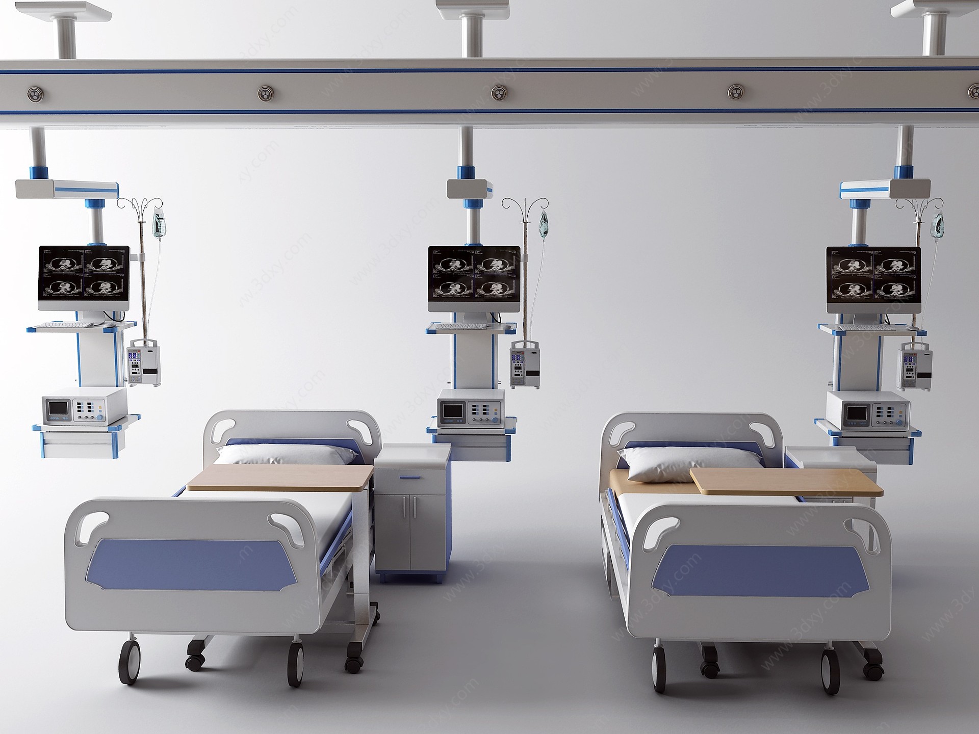 现代病床医用床3D模型