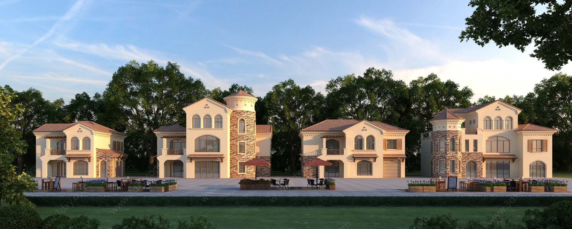欧式西班牙别墅3D模型
