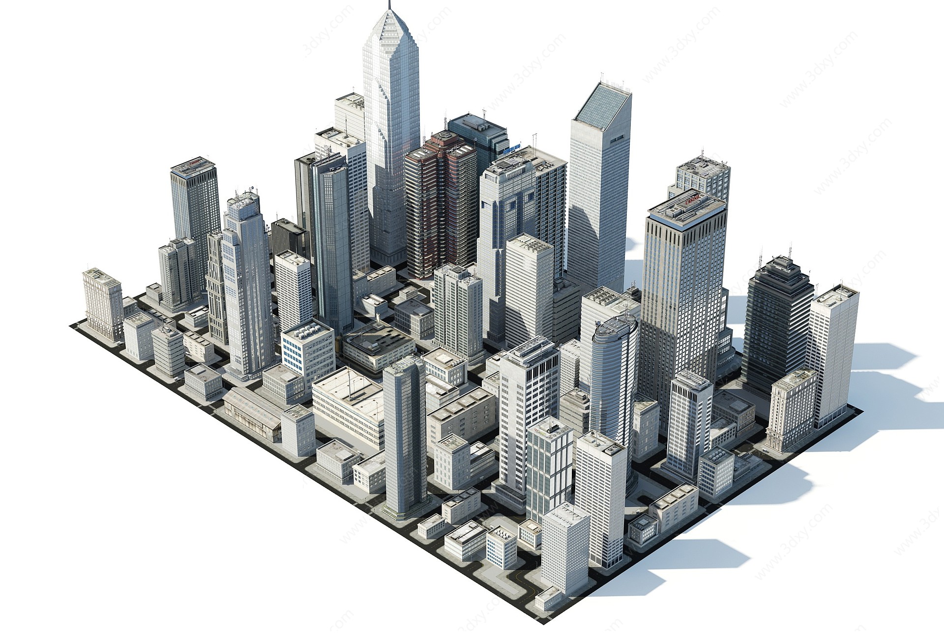 现代建筑群城市3D模型