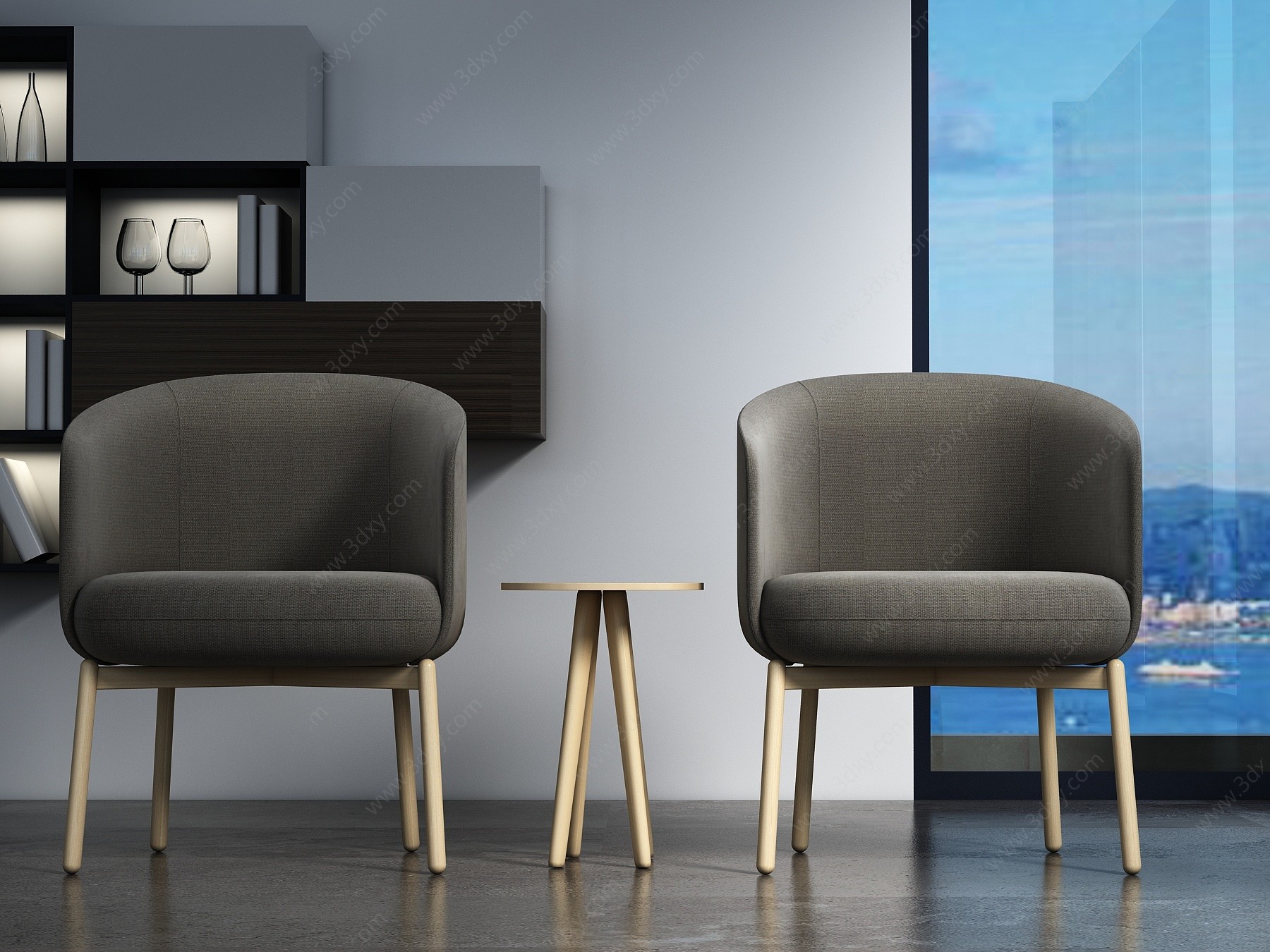 现代创意休闲单人沙发3D模型