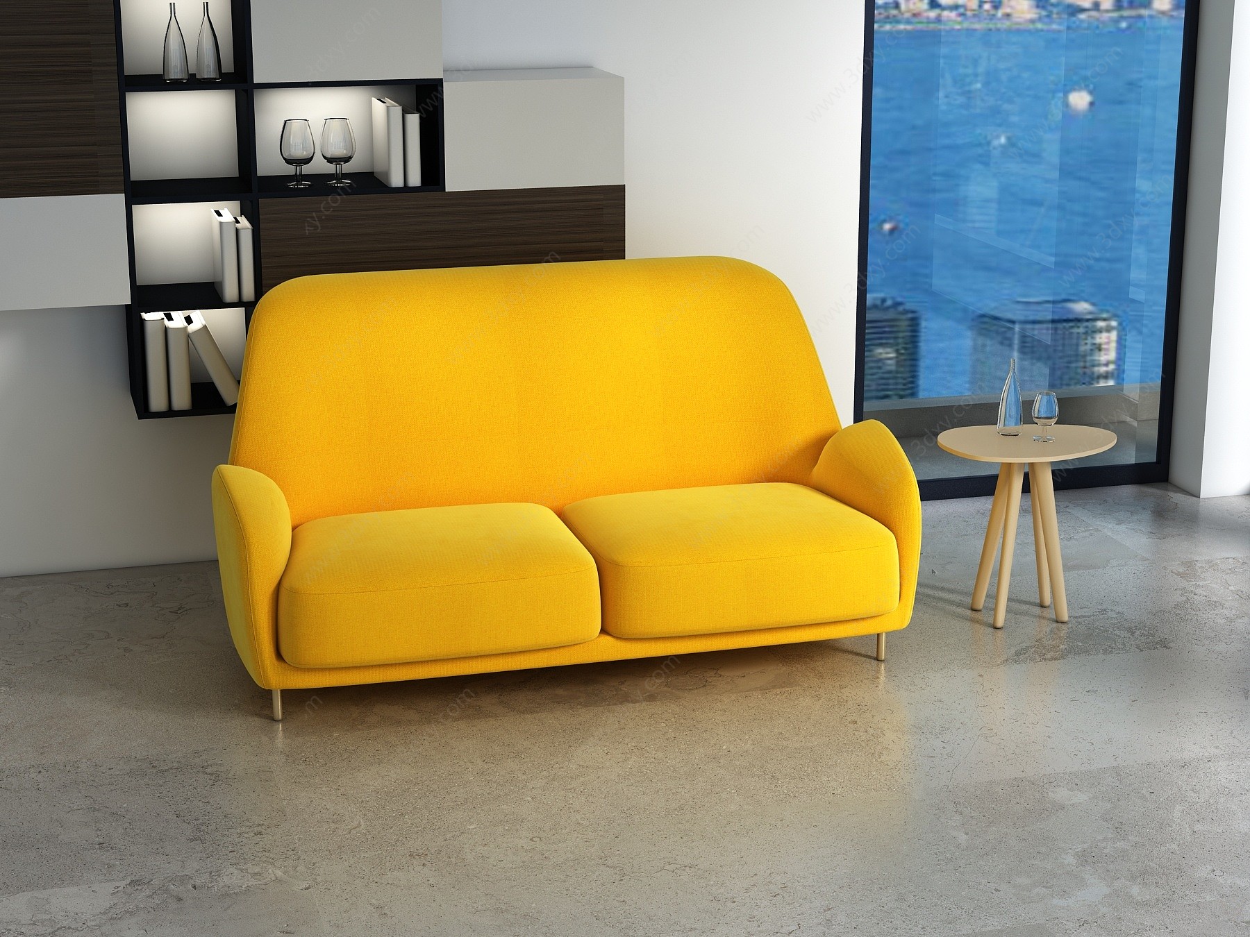 现代时尚休闲双人沙发3D模型