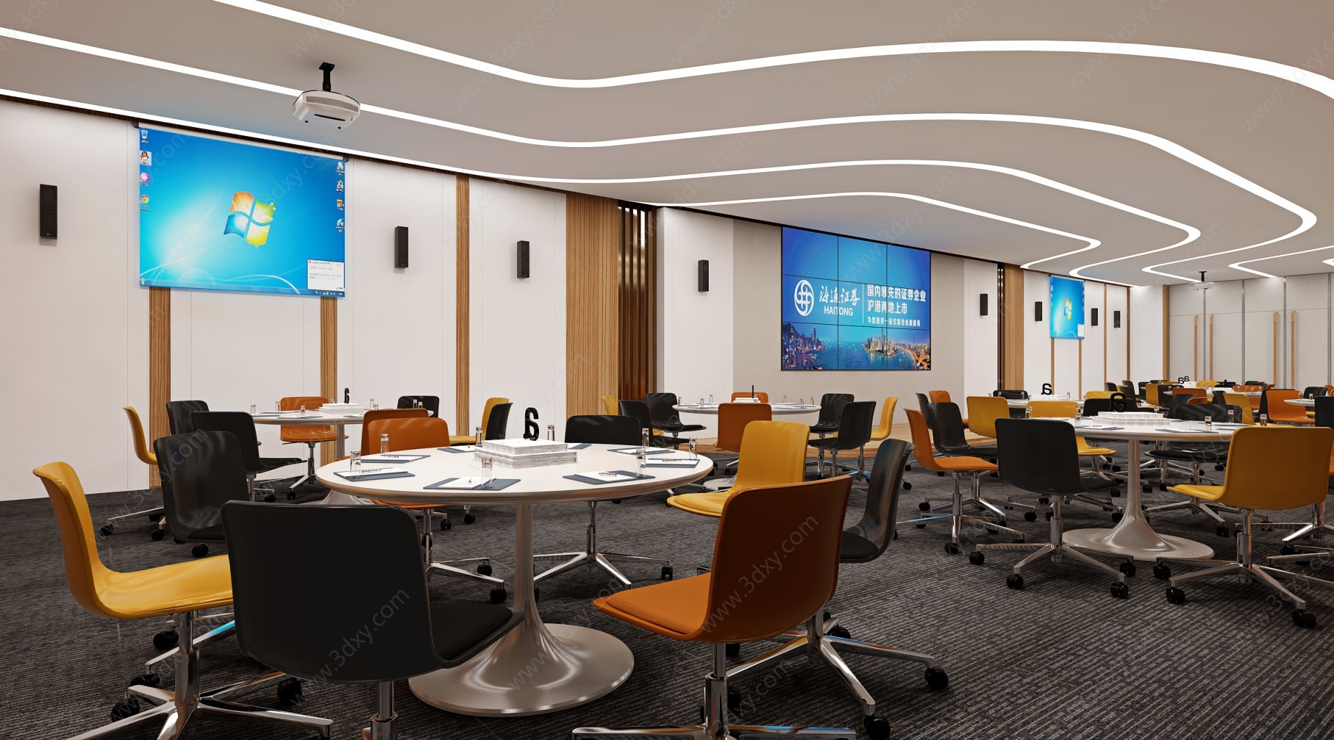 现代办公会议接待大厅3D模型