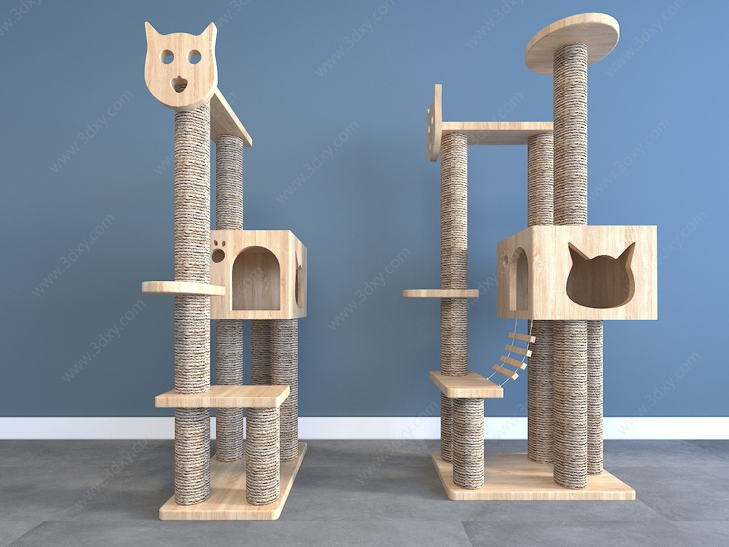 北欧风格装饰柜架猫爬架3D模型
