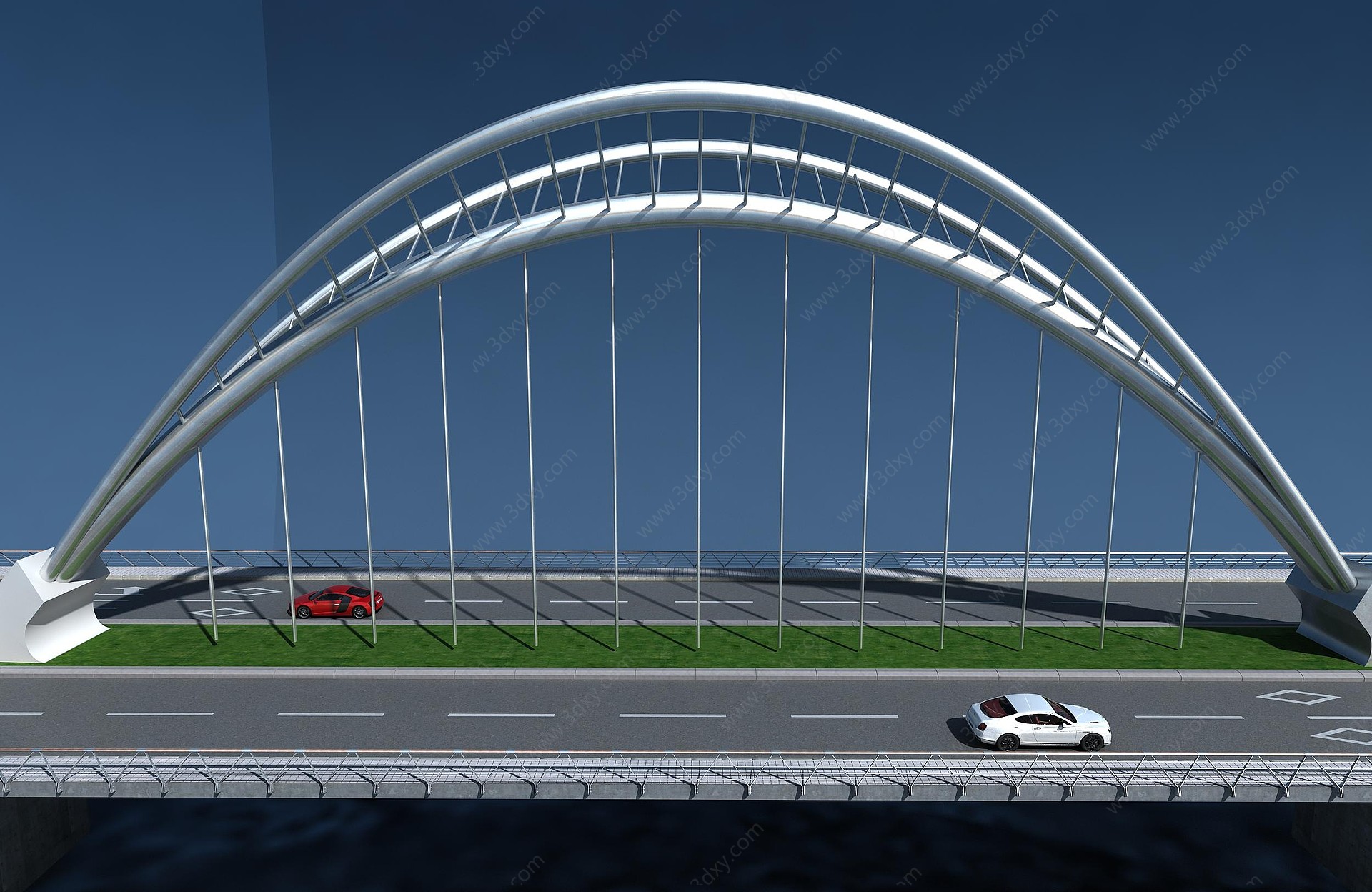 现代金属桥3D模型