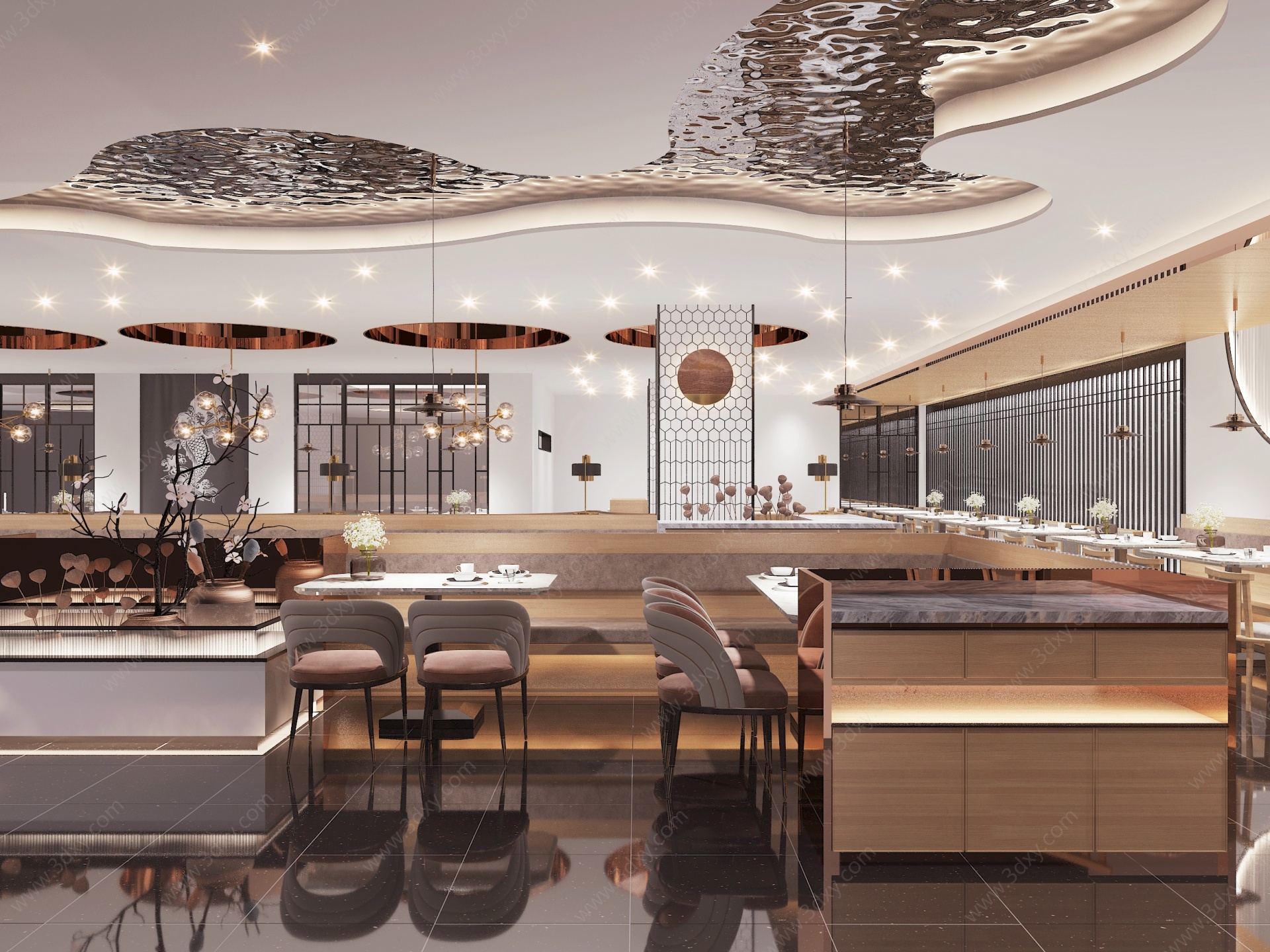 新中式餐饮餐厅3D模型