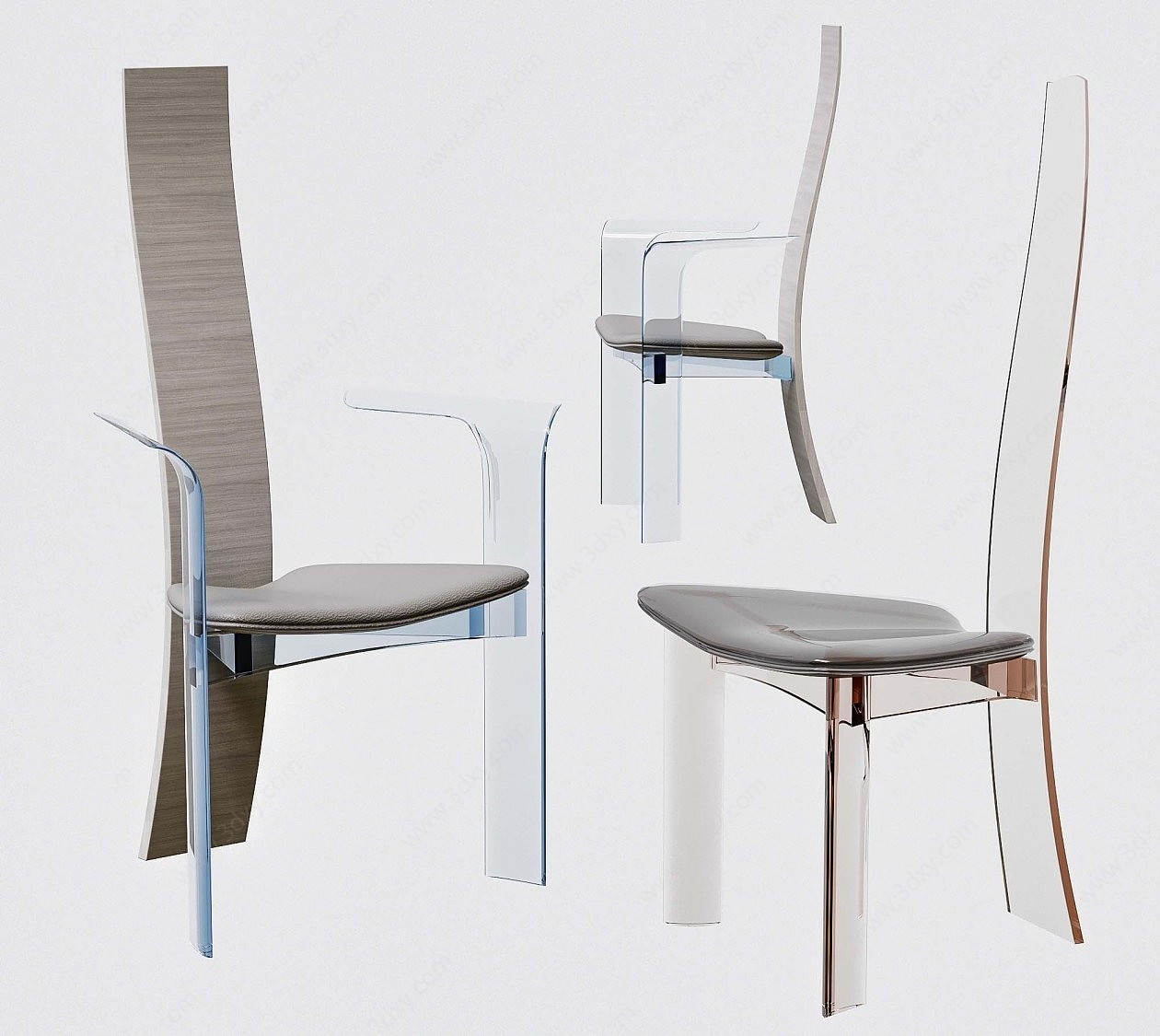 单椅椅子餐椅3D模型