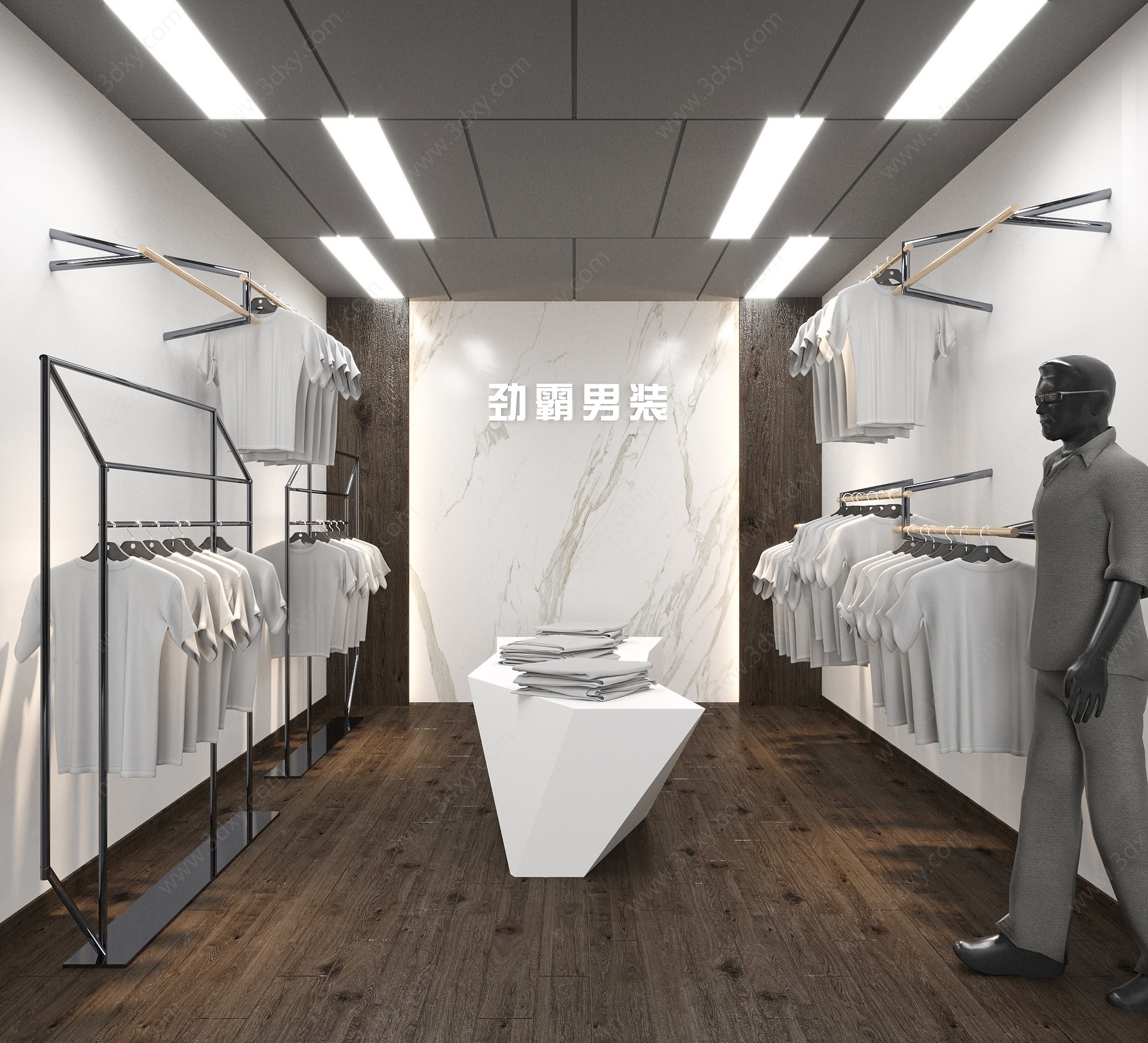 现代男装服装店3D模型