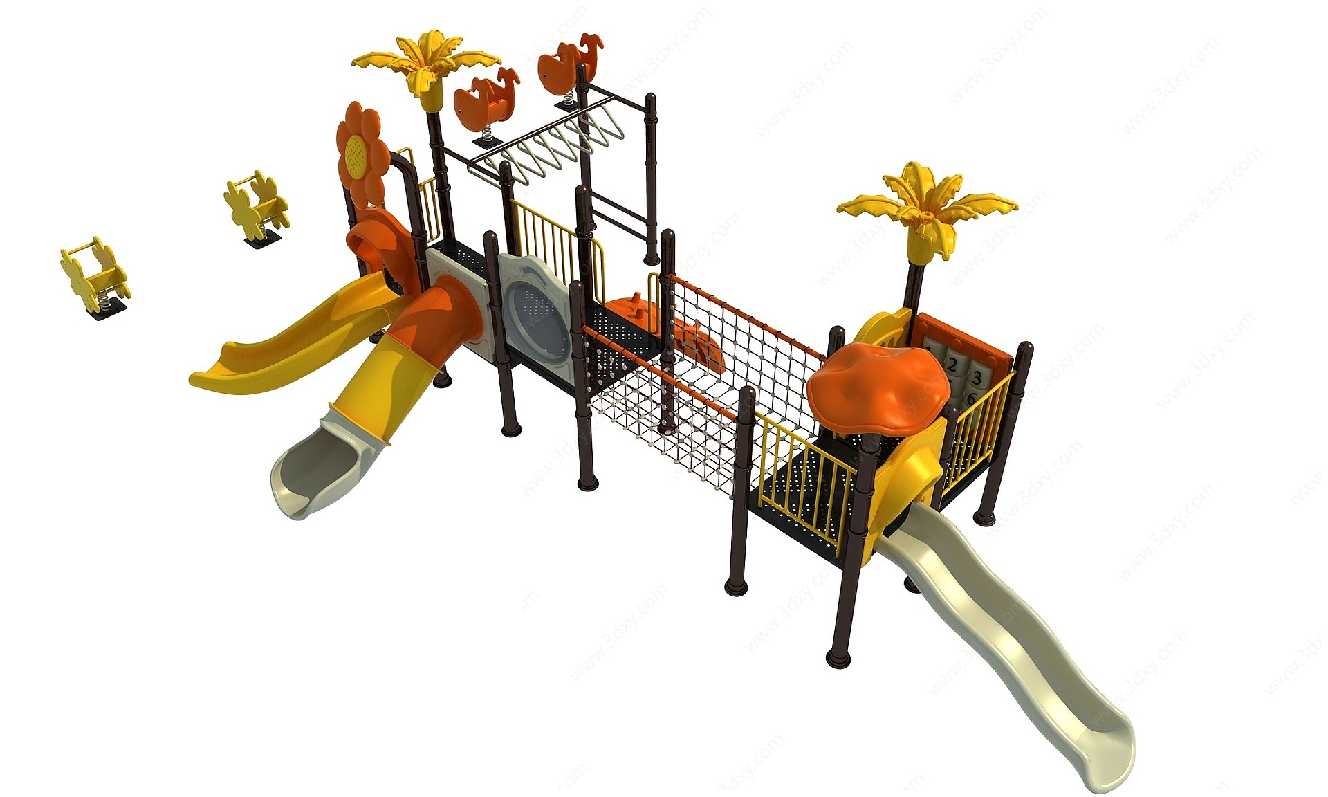 现代滑梯儿童设施3D模型