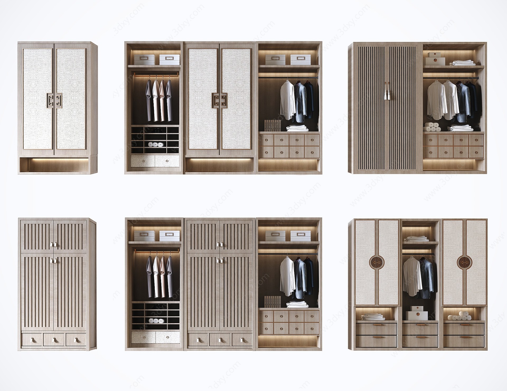 新中式风格衣柜3D模型