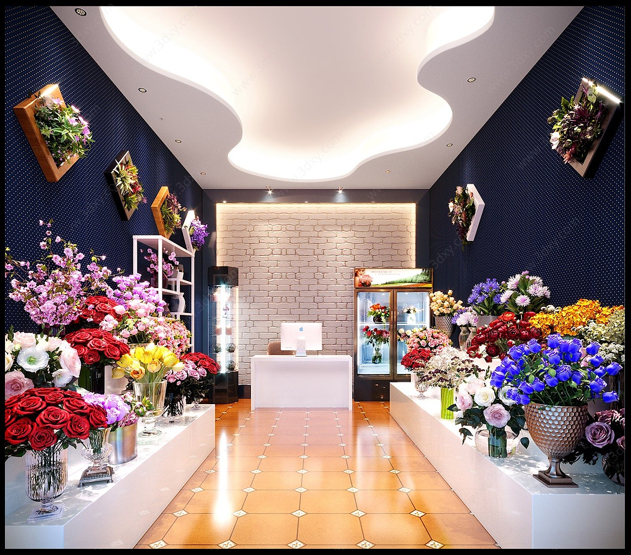 现代花卉鲜花插花店3D模型