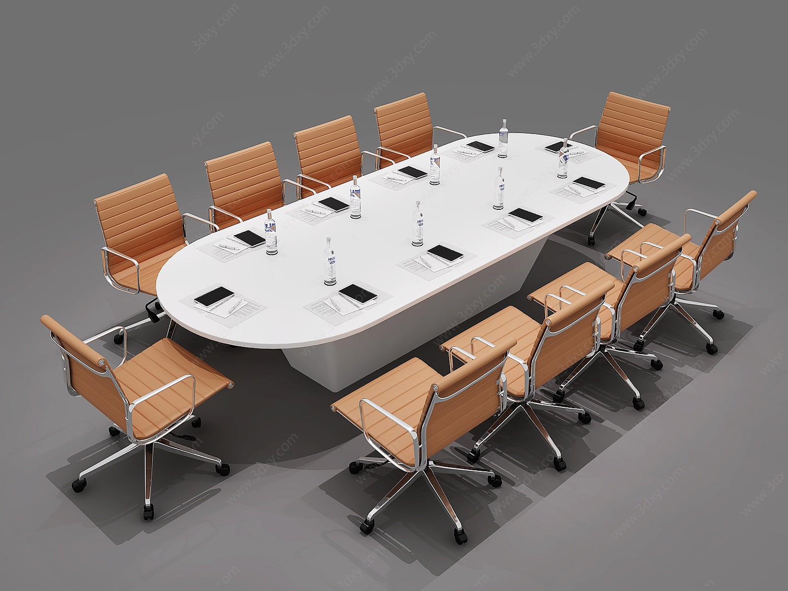 北欧会议桌椅组合3D模型