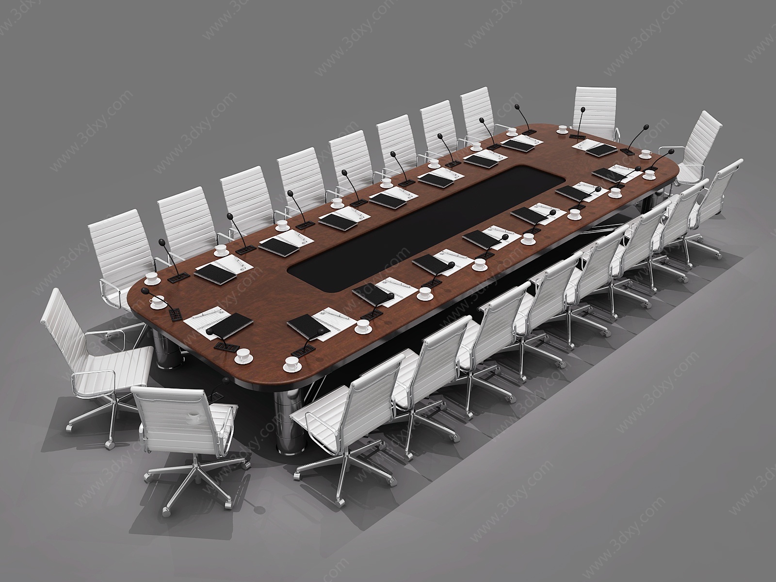 现代会议办公桌3D模型