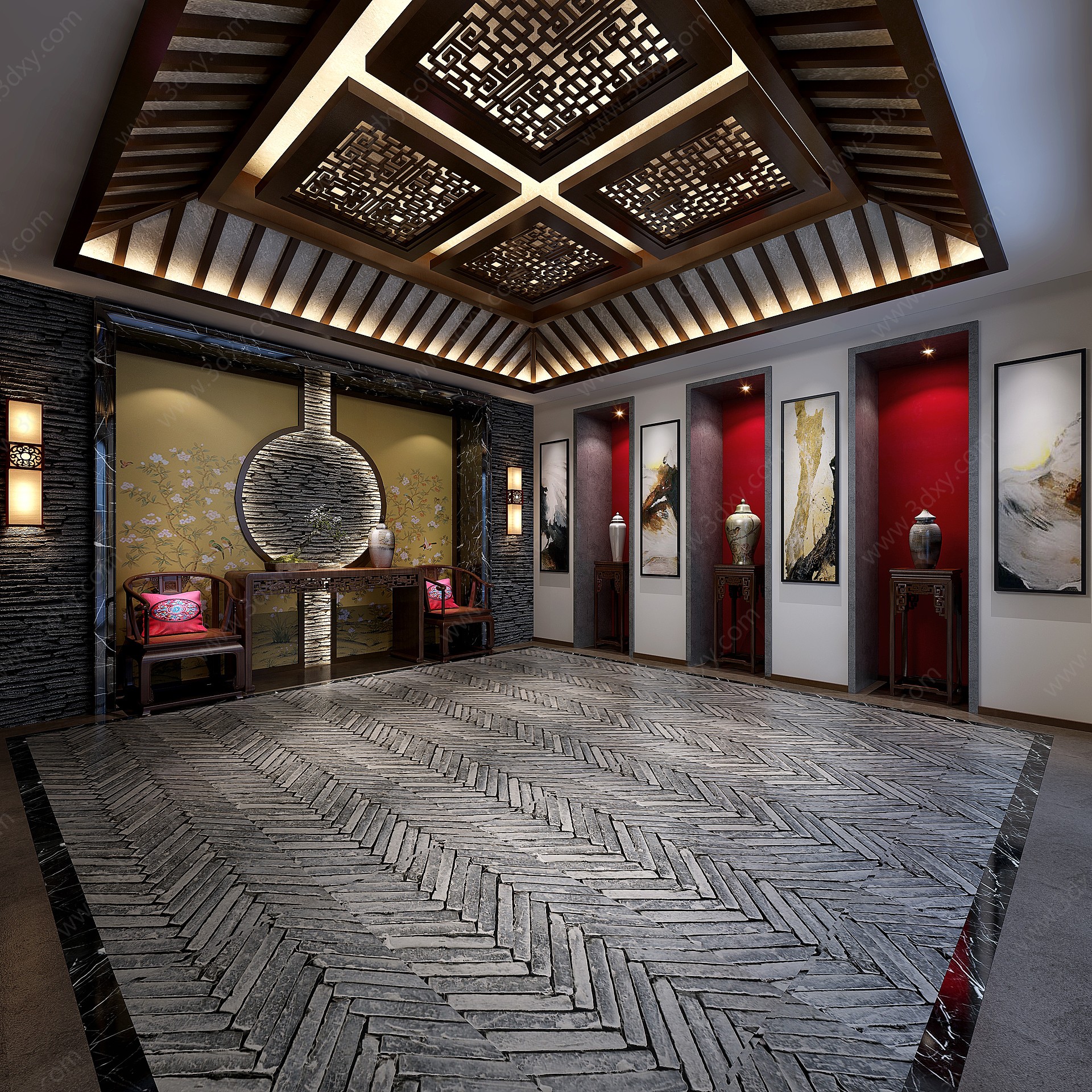 新中式家具展厅3D模型