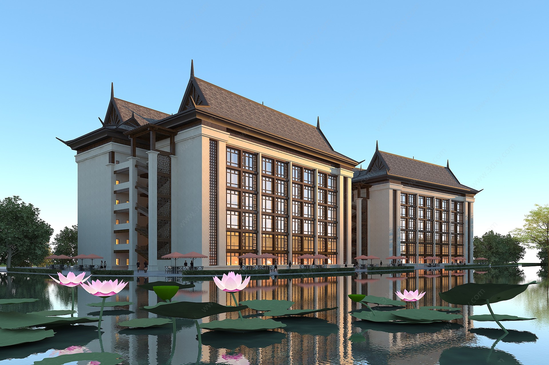 东南亚风格酒店3D模型